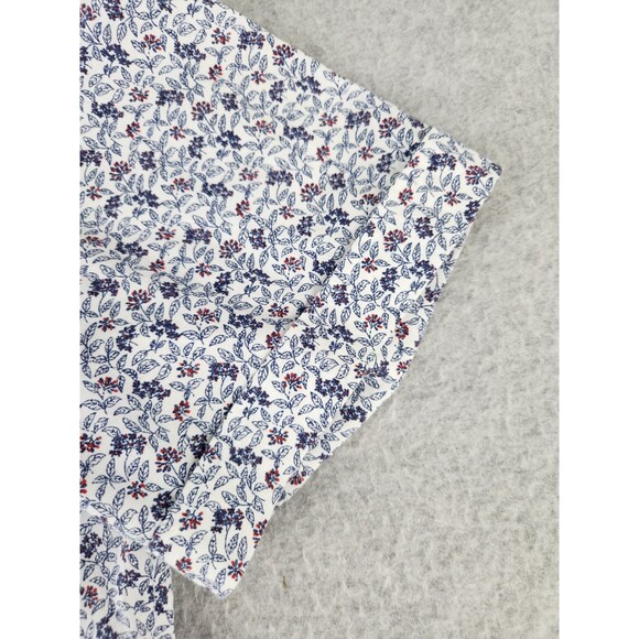 Guide London Shirt Men XL White Red Blue Geometric Floral Preppy Short Sleeve UK - Picture 8 of 14